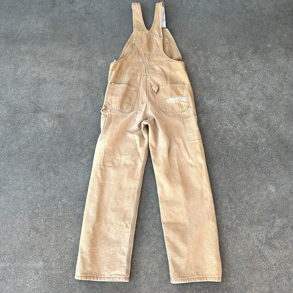 VTG Carhartt Quilted Insulated Duck Bib Overalls Mens 34x34 Double Knee R02 BRN - Picture 15 of 16